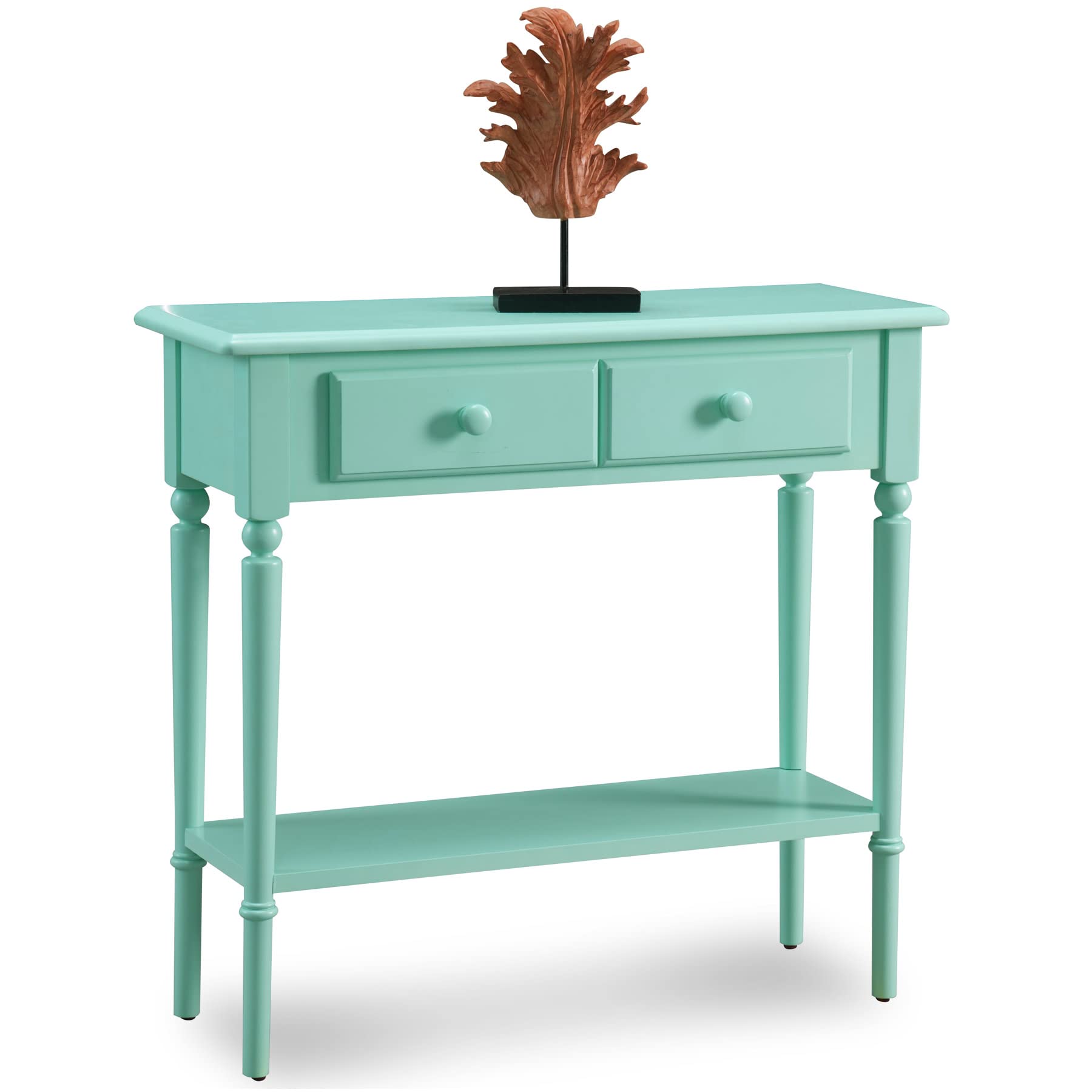 Leick Coastal Narrow Hall Stand Sofa Table with Shelf - Kiwi Green - 11D x 30W x 28H in - Perfect for Entryway, Living Room & Small Spaces