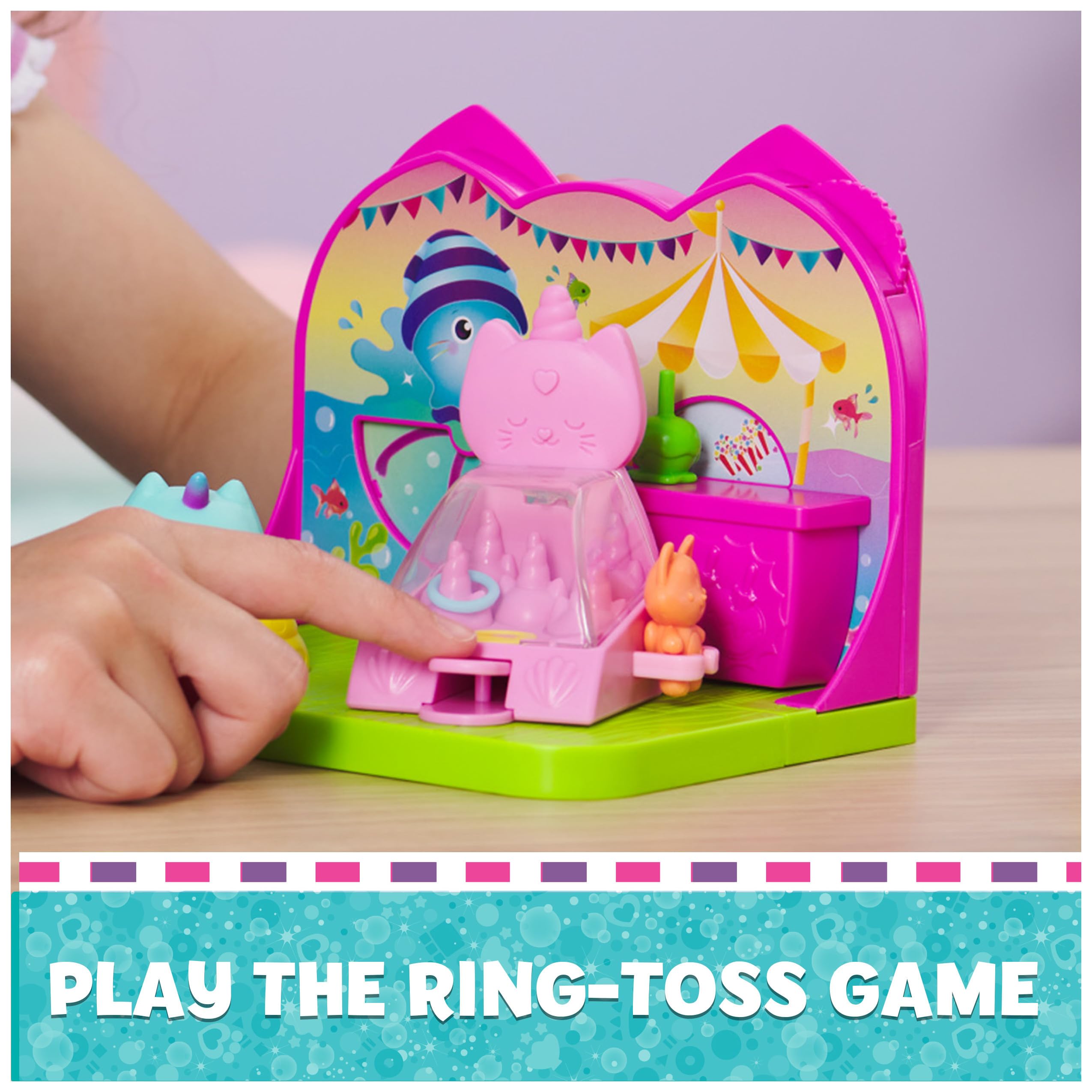 Gabby's Dollhouse Kitty Narwhal’s Carnival Room Playset - Includes Toy Figure, Surprise Toys & Dollhouse Furniture - Fun Pretend Play for Kids Ages 3+ - Perfect for Birthday Gifts & Imaginative Playtime