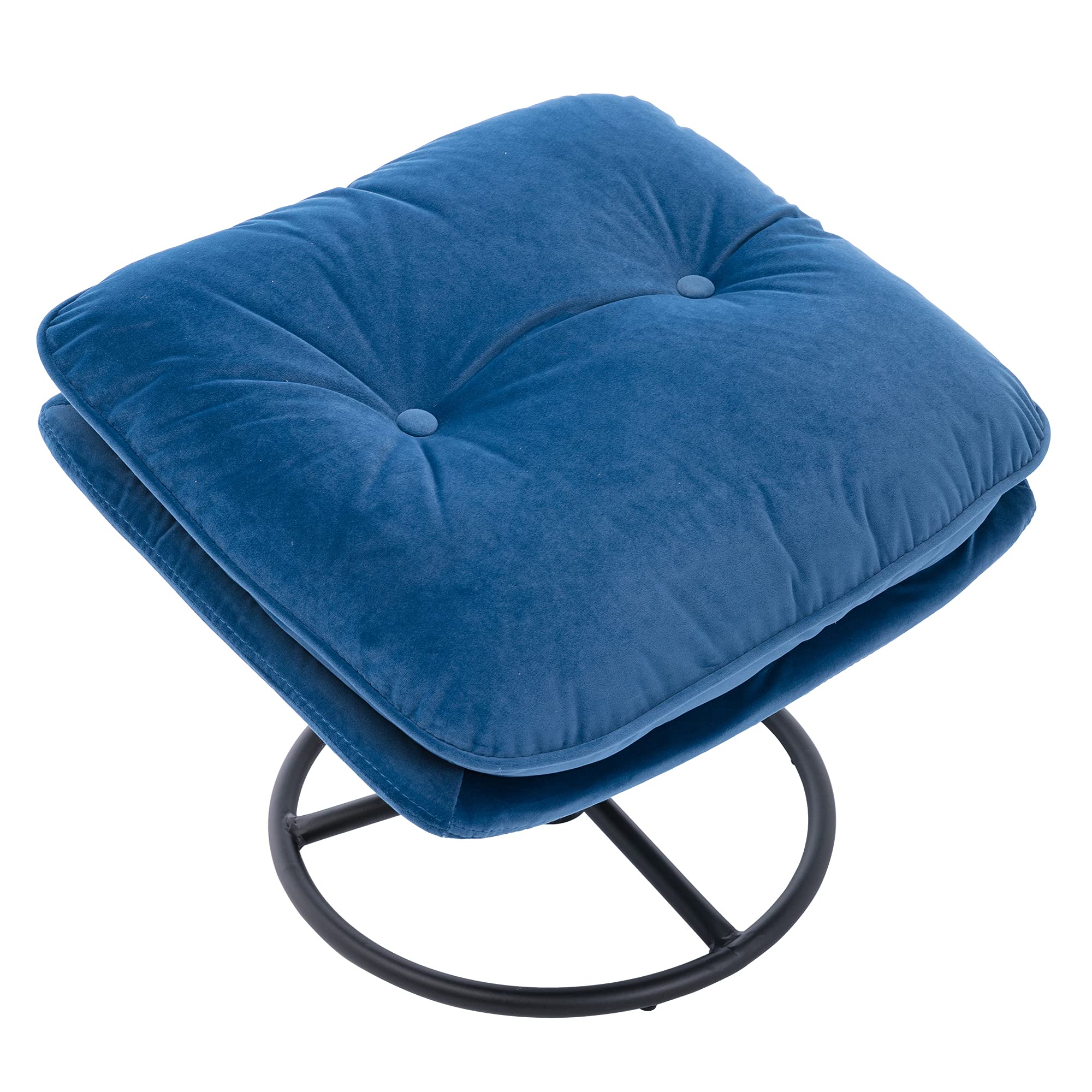 360° Swivel Accent Chair with Ottoman Set - Blue Modern Lounge Chair for Bedroom, Living Room & Office - 33.5