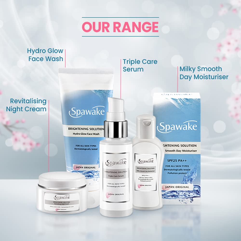 Spawake Vitamin C Face Moisturizer with SPF 25/PA++ - Brightening & Hydrating Milky Lotion (40ml) | Day & Night Use for Glowing Skin | Perfect for Dry & Dull Skin Types
