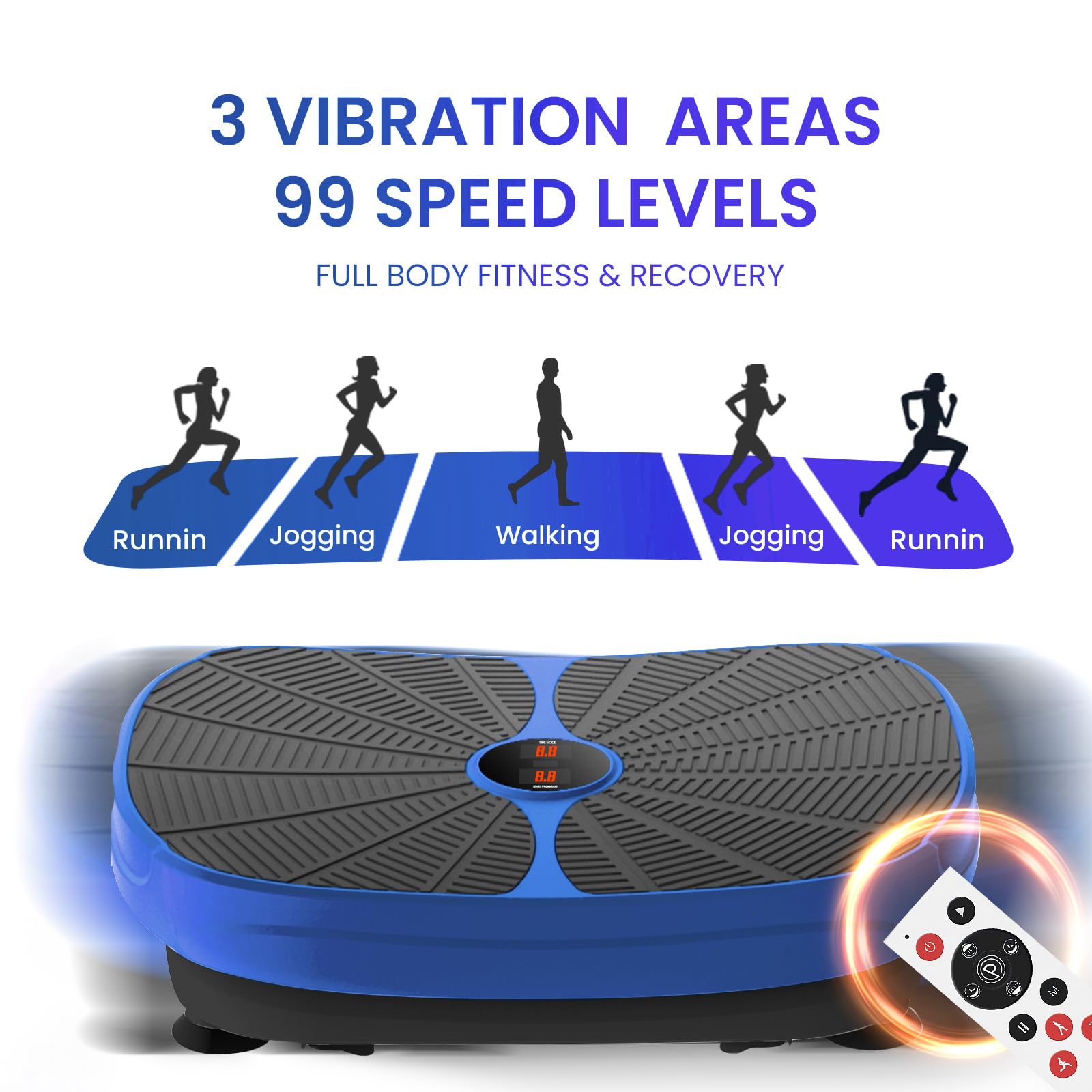 Best Vibration Plate Exercise Machine for Full Body Workout - 330lbs Weight Capacity - Home Fitness Equipment for Toning, Weight Loss & Massage - Perfect for Home Gym, Physical Therapy & Recovery