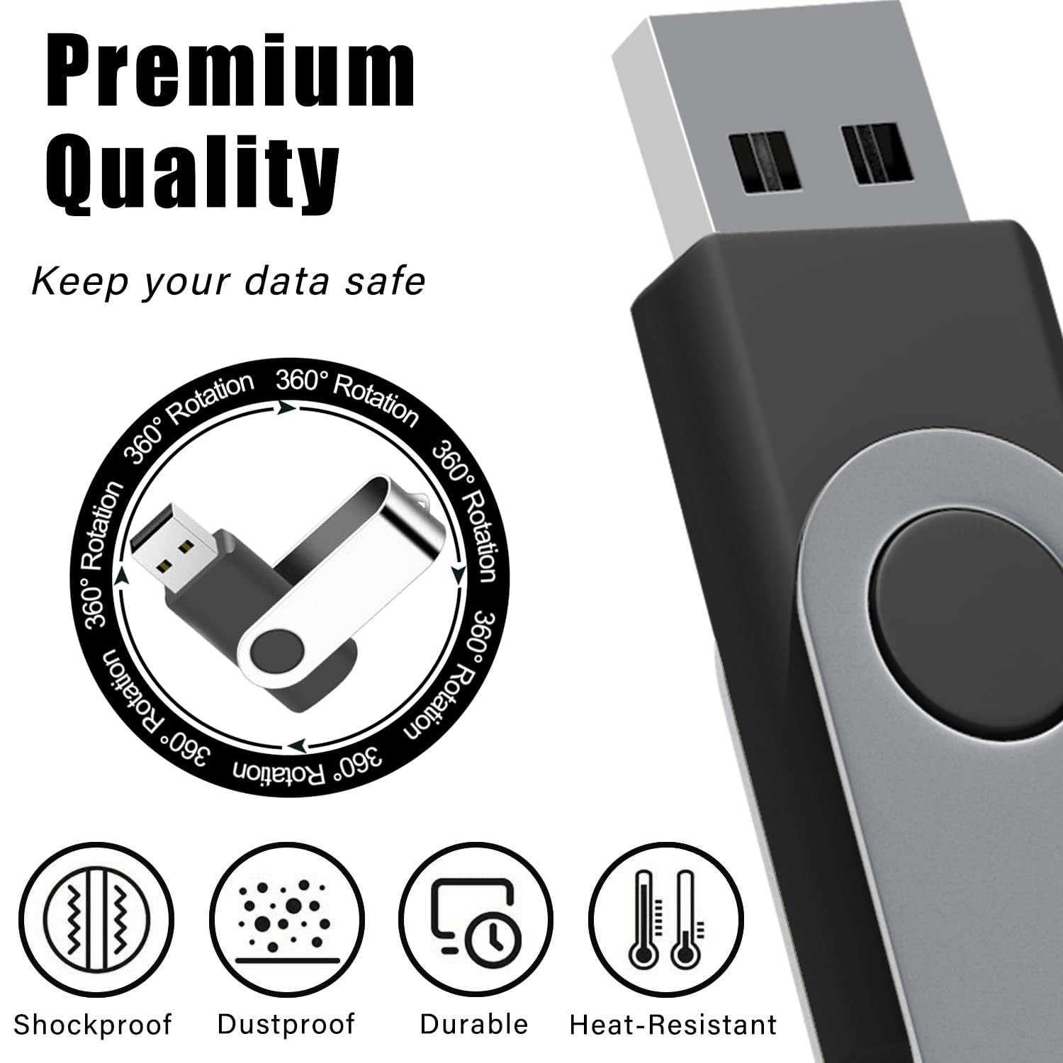 EASTBULL 8GB USB Flash Drive 20Pack - Bulk USB 2.0 Memory Sticks for Office & School
