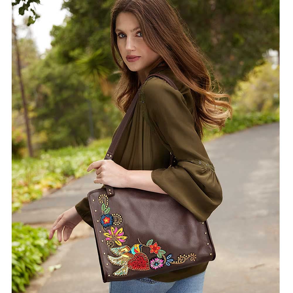 Mary Frances Mix it Up Leather Tote Bag - Stylish Multi-Color Handbag for Women | Perfect for Work, Travel & Everyday Use