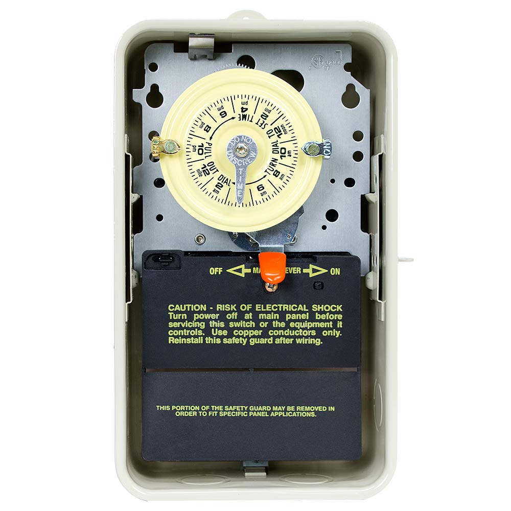 Intermatic T104R3 24-Hour Mechanical Timer Switch - Heavy Duty Beige - Perfect for Lights, Pumps & Appliances - Indoor & Outdoor Use