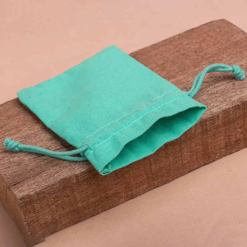 Handmade Turquoise Plain Pouches - Minimalist & Durable for Jewelry, Gifts & Travel Accessories | Perfect for Organizing Small Items, Party Favors & DIY Crafts