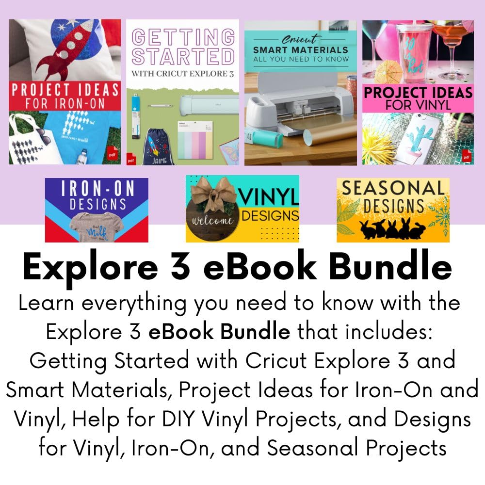 Cricut Explore Air 3 Cutting Machine with Printable Sticker Paper & Vinyl Sampler Bundle - DIY Craft Machine for Custom Stickers, Decals, and Home Decor - Perfect for Scrapbooking, Planner Stickers, Classroom Projects, and Personalizing Laptop Cases