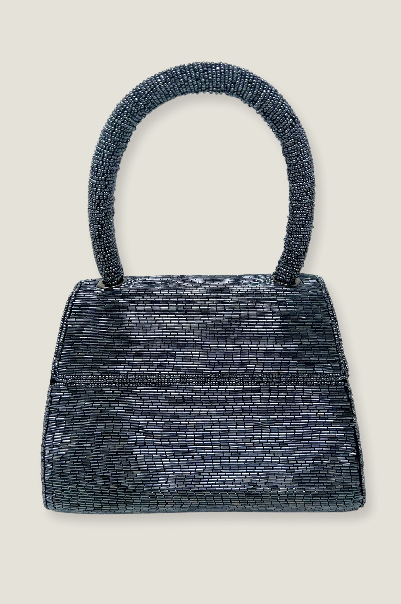 Elegant Navy & Bullet Beaded Handbag for Women - Stylish Evening Clutch for Parties, Weddings & Special Occasions