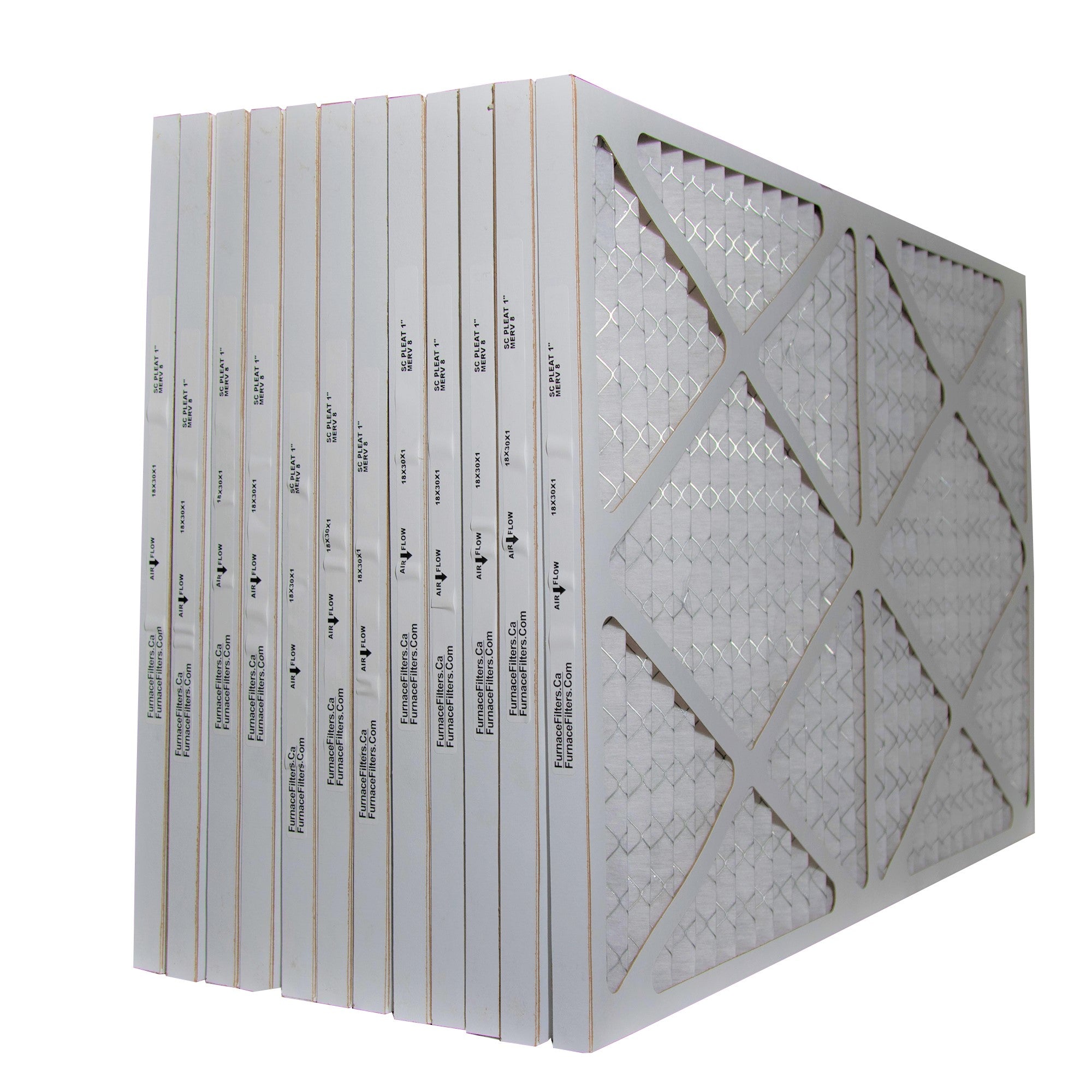 18x30x1 MERV 8 Pleated Air Filters - Case of 12 | High Efficiency Furnace Filters for Home HVAC Systems | Perfect for Allergies, Dust & Pet Dander Protection