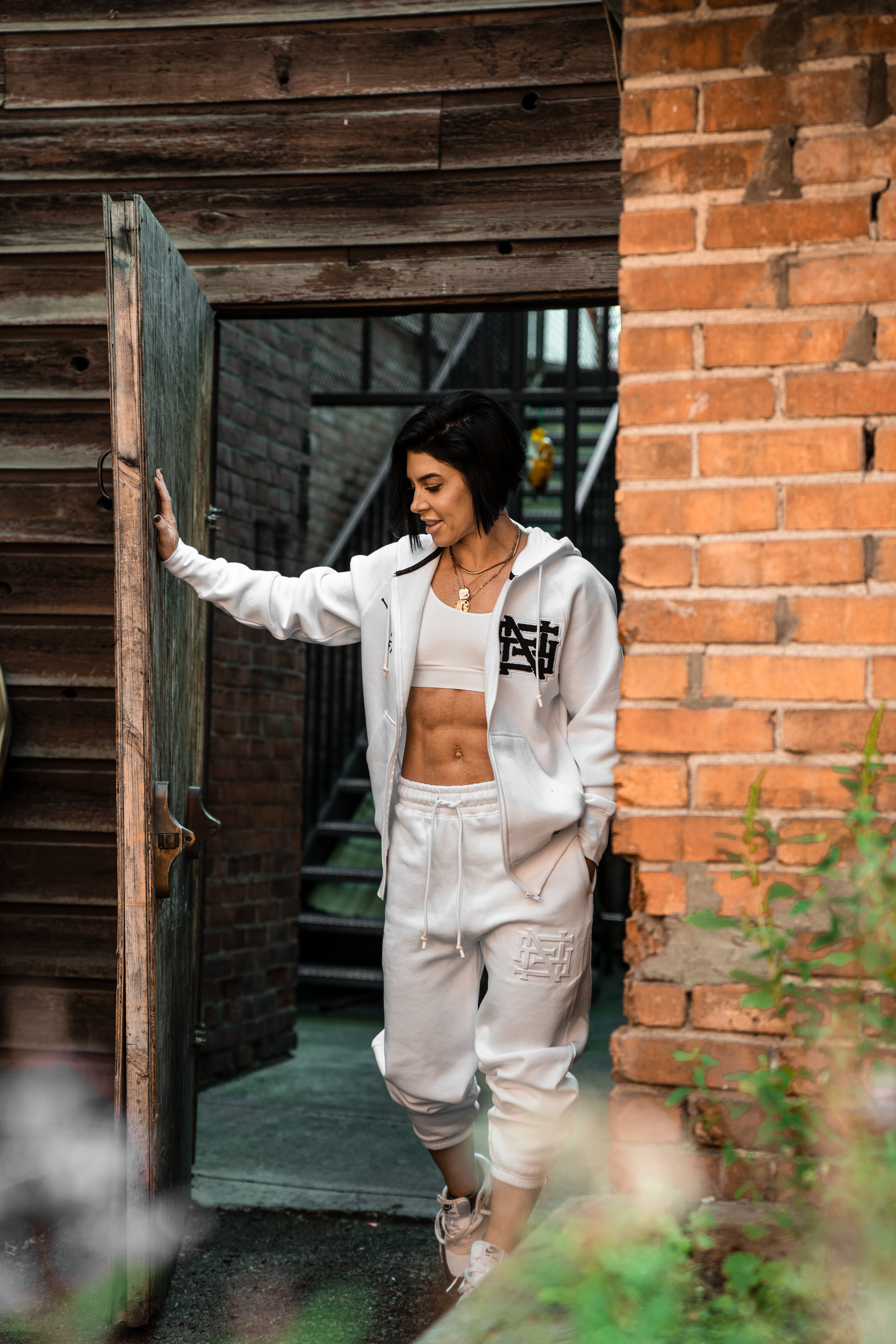 Varsity Patch Zip Up Hoodie - White | Trendy College Letterman Jacket for Men & Women | Perfect for Casual Wear, Sports Events & Campus Style