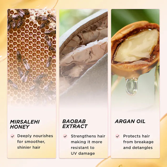 Gisou Honey Infused Leave-In Conditioner for Hydrated & Shiny Hair - Perfect for Dry, Damaged & Frizzy Hair Care Routine