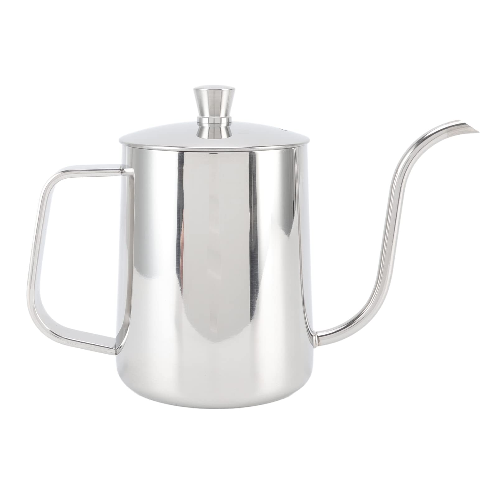 Premium Stainless Steel Gooseneck Pour Over Coffee Kettle - 600ml Narrow Spout for Precise Brewing, Drip Coffee Maker & Handheld Coffee Pot (Silver) - Perfect for Home Baristas, Specialty Coffee Shops & Gift Giving