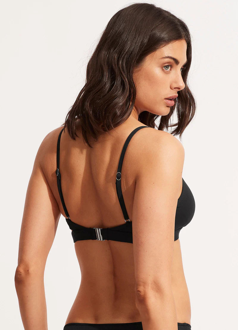 Seafolly Collective Hybrid Bralette Bikini Top - Black | Comfortable & Stylish Swimwear for Beach, Pool & Summer Vacations