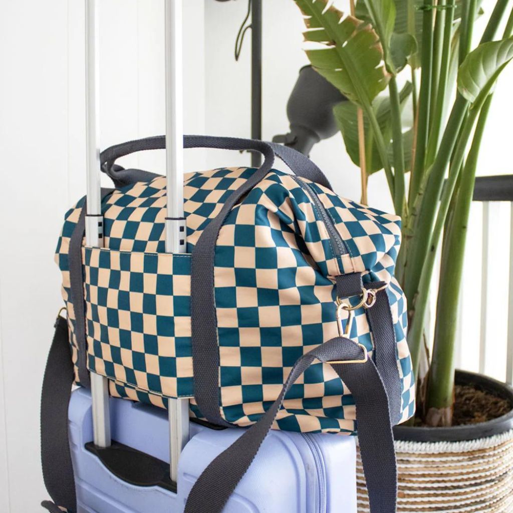 Kind Bag Weekend Duffel Holdall - Waterproof Checkerboard Pattern Gym Bag for Travel, Sports & Workout | Perfect for Gym, Overnight Trips & Weekend Getaways