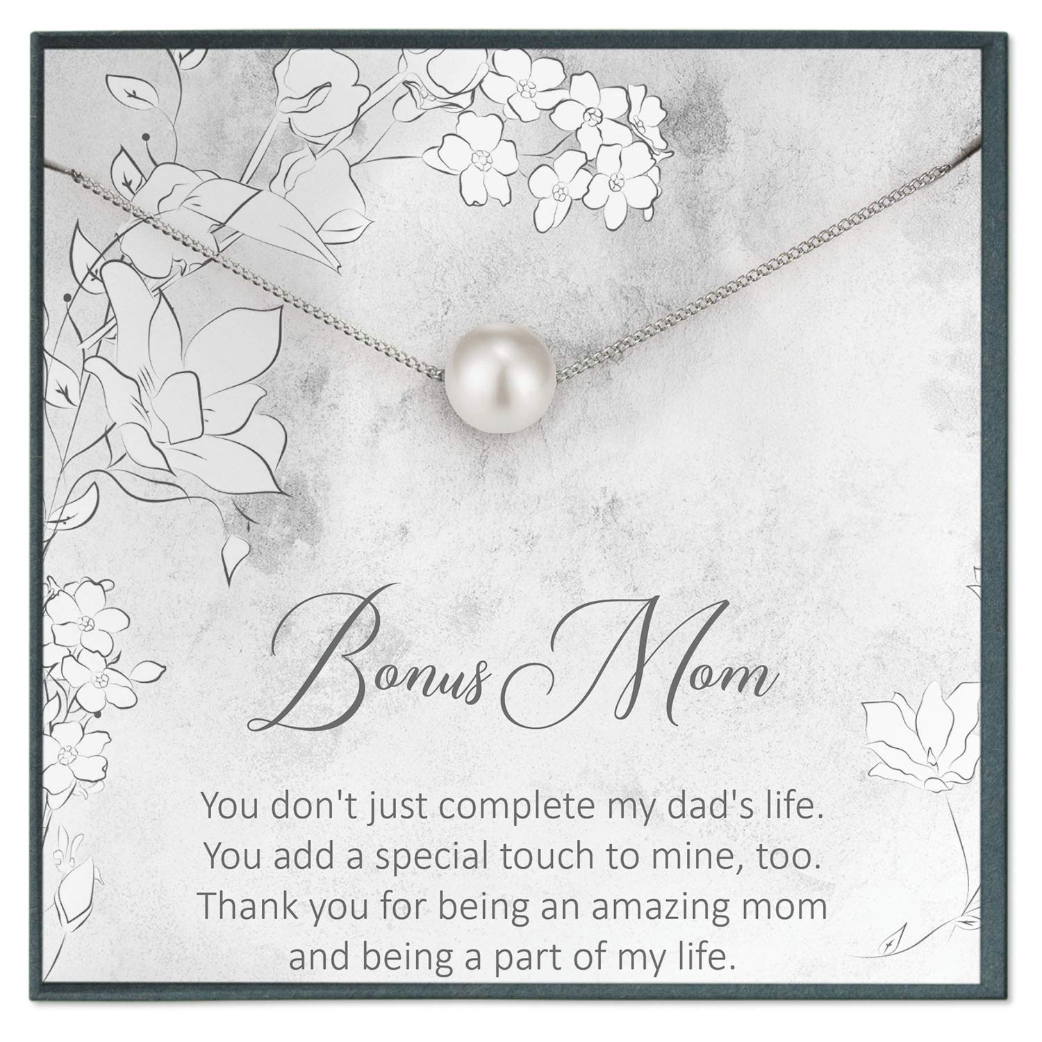 Grace of Pearl Necklace - Elegant Mother's Day Gift for Stepmom, Bonus Mom & Stepmother | Sentimental Jewelry Present for Special Occasions | Perfect for Birthdays, Anniversaries & Family Celebrations