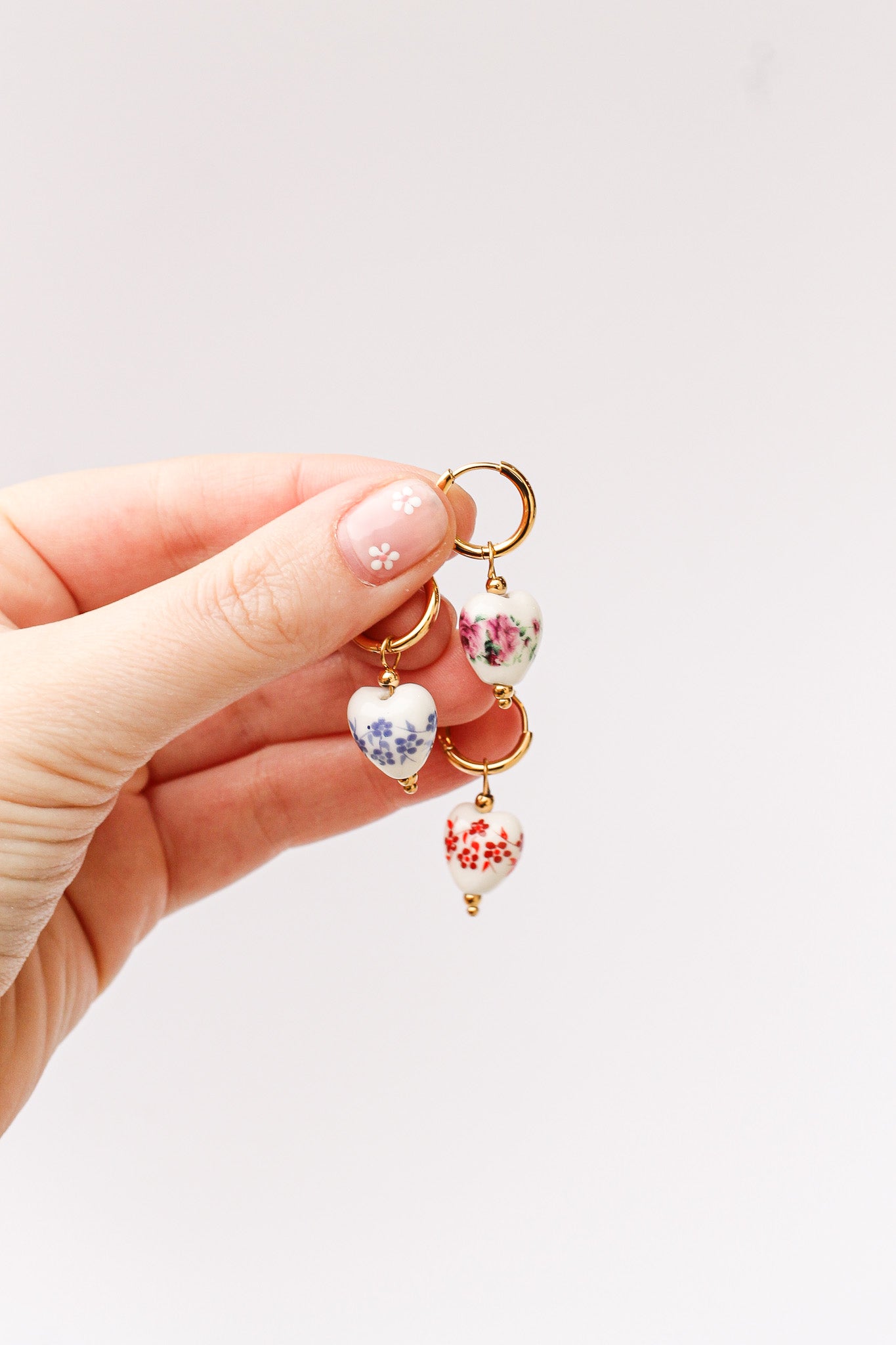 Red Mini Bella Hoop Earrings - Dainty Gold Hoops for Women, Everyday Wear & Special Occasions