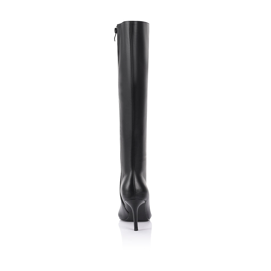 Bessie Women's Tall Boots - Black Leather Knee High Boots for Fall & Winter | Stylish & Comfortable Riding Boots for Casual Outfits & Office Wear