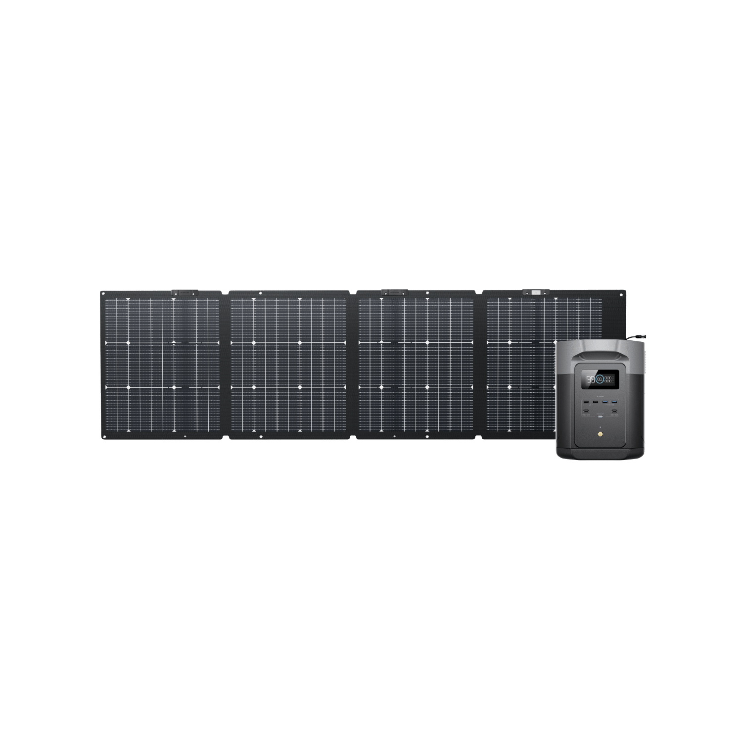 EcoFlow DELTA 2 Max Portable Power Station with 220W Solar Panel | Solar Generator for Home Backup, Camping & Outdoor Adventures | 2048Wh Capacity, 2400W Output, Fast Solar Charging