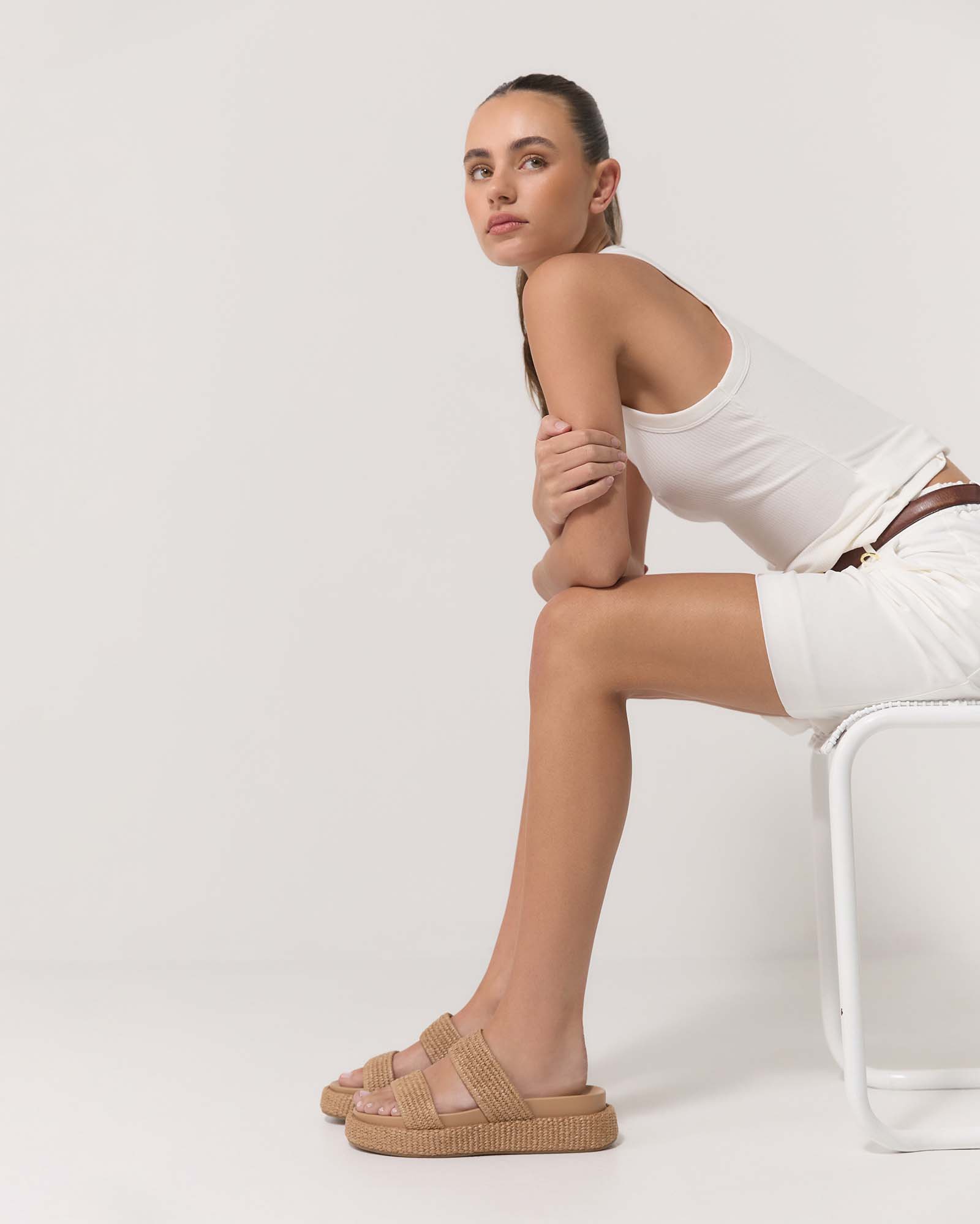 MARCO Women's Flat Sandals - Tan Raffia Espadrilles for Summer Beach, Vacation & Casual Outings