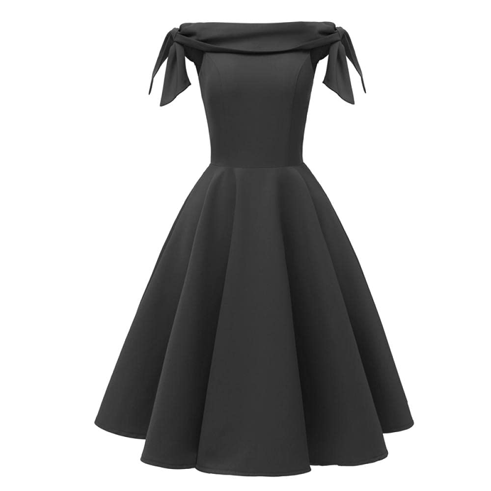 YLDCN Women's Off Shoulder Tie Sleeve Glamorous Sexy Dress - Perfect for Date Night, Party & Summer Vacation
