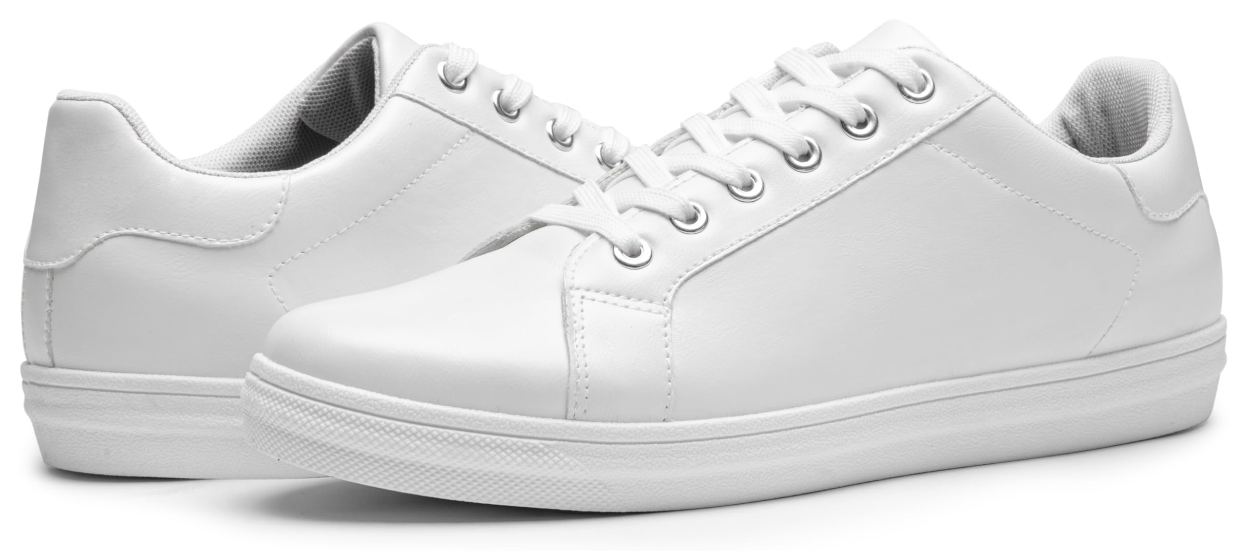 Jousen Men's White Casual Sneakers - Breathable Soft Comfortable Fashion Shoes for Walking, Running & Daily Wear