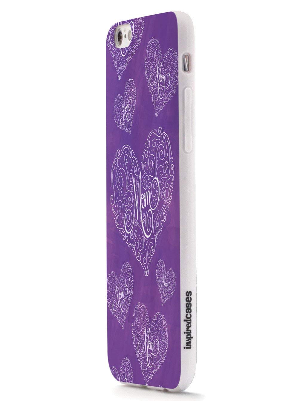 Inspired Cases - iPhone 8 Case Compatible with Apple iPhone 8 - 3D Textured Protective Phone Cover with Mom Doodle Hearts Design in Purple - Perfect for Daily Use, Gift Giving and Special Occasions
