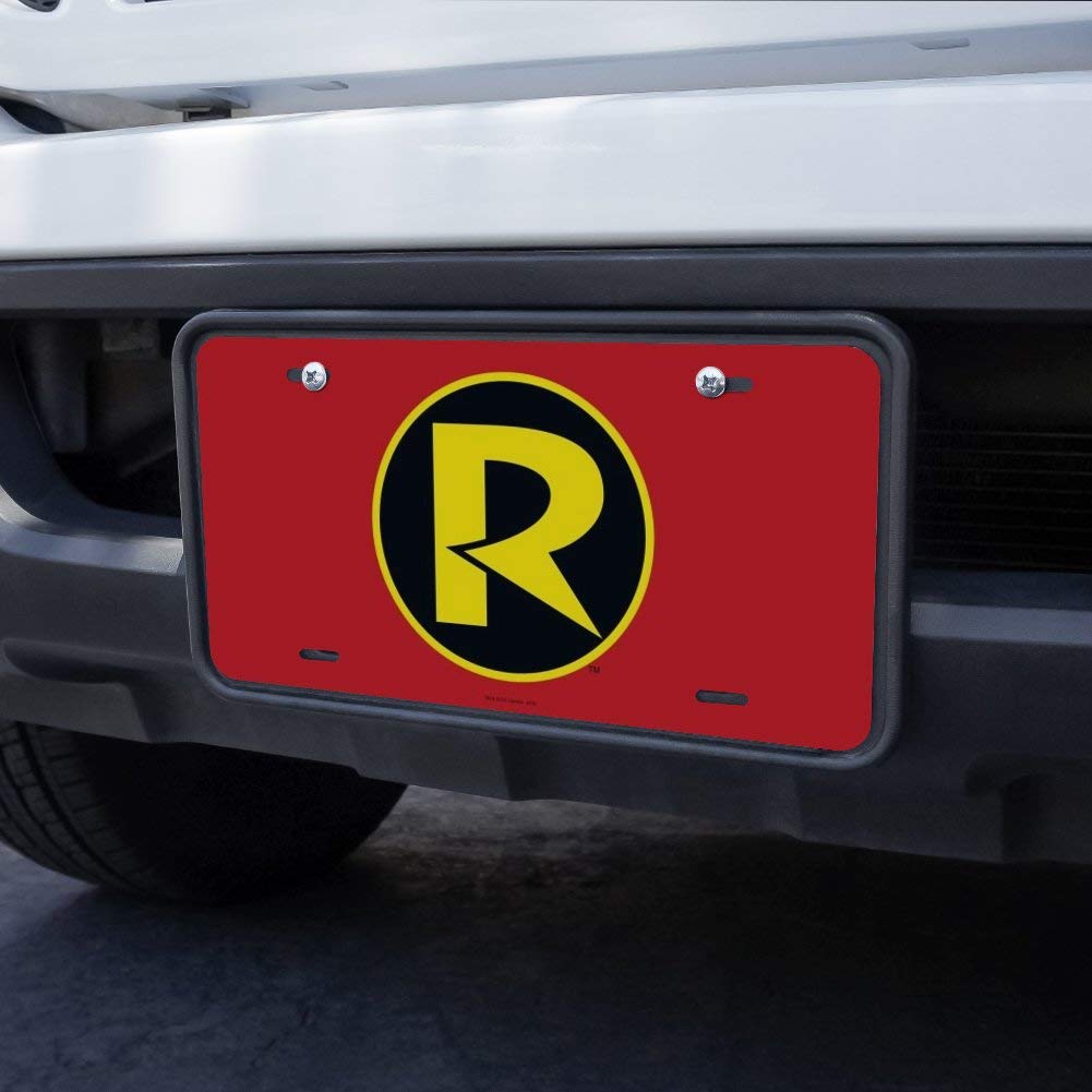 Batman & Robin Logo Novelty Metal Vanity License Plate - Custom Car Decor, Motorcycle Accessory, Man Cave Wall Art, Gift for DC Comics Fans