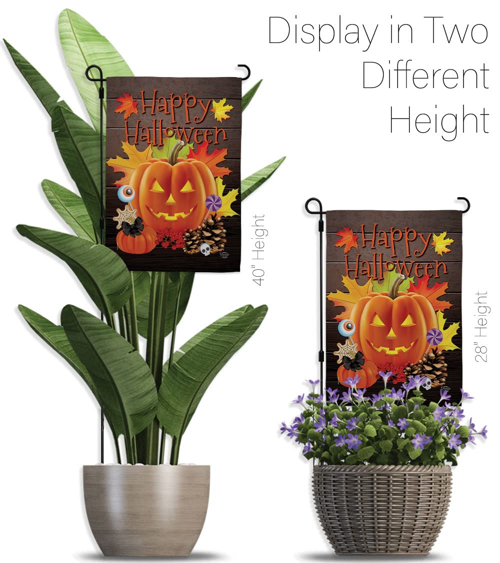 Spooky Halloween Pumpkin Garden Flag - Fall Witch Decor for Yard & Home