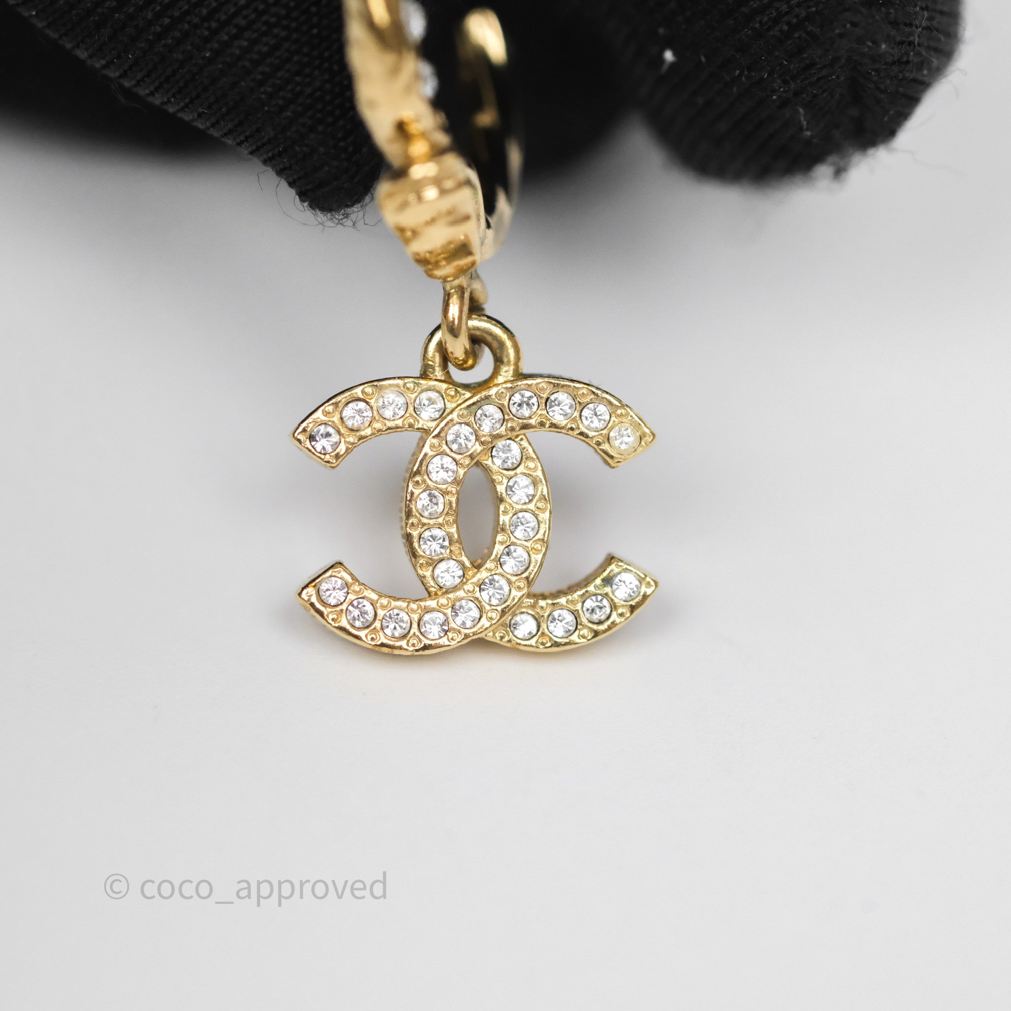 Chanel CC Crystal Hoop Earrings for Women - 23V Gold Tone Luxury Fashion Jewelry - Perfect for Parties, Weddings & Special Occasions