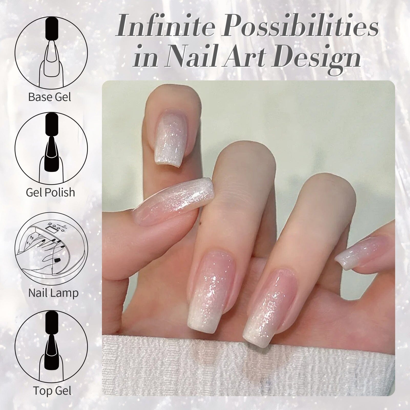 White Jelly Gel Nail Polish #19 Moonlight Milk - 15ml UV LED Soak Off Gel Polish for Manicure & Pedicure - Perfect for Nail Salon, Home DIY & Gift Giving