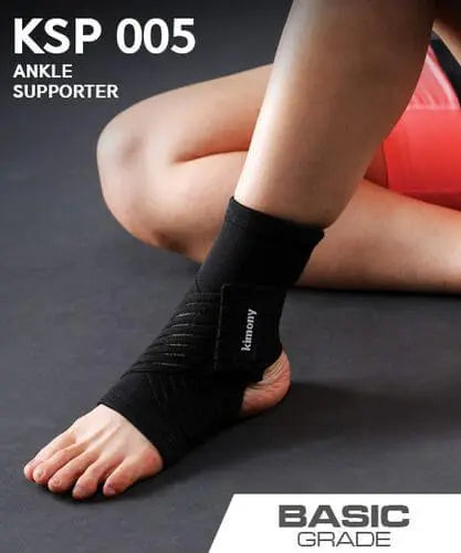 Kimony Adjustable Ankle Wrap Support Brace - KSP005 for Sprain Relief & Injury Recovery - Perfect for Running, Basketball & Sports Activities