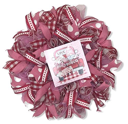 Valentine's Day Cupid Gnome Wreath - Romantic Valentine Decor for Door Hanging | Perfect for Home, Office & Gift Giving