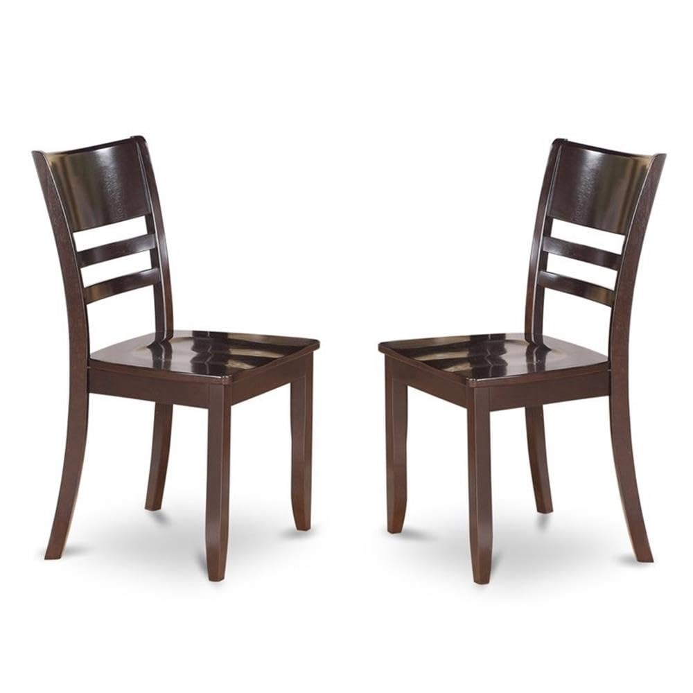 East West Furniture HLLY3-CAP-W 3-Piece Round Kitchen Table Set with Pedestal Base & 2 Dining Chairs - Compact 42x42 Inch Cappuccino Dining Set for Small Spaces, Apartments & Breakfast Nooks - Perfect for Cozy Meals, Morning Coffee & Space-Saving Dining Solutions
