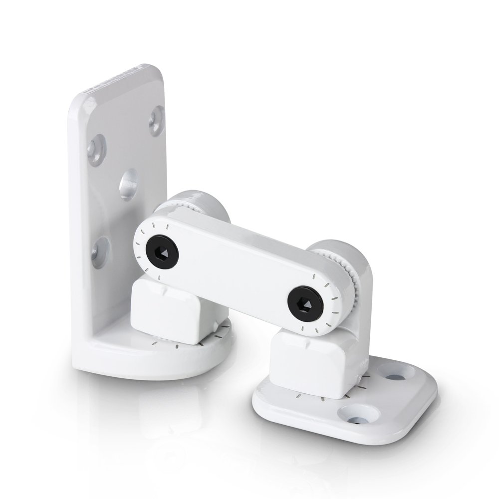 Universal Wall Mount Bracket for Speakers up to 10kg/22lbs - Heavy Duty White Speaker Stand for Home Theater, Studio & Outdoor Use - SUWMB 10 W