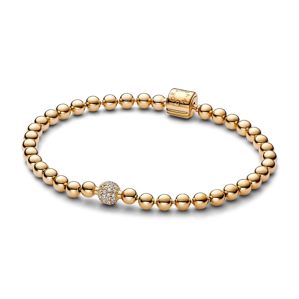 PANDORA Beads & Pavé Bracelet for Women - Elegant Cubic Zirconia Jewelry Gift Set with Gift Box - Perfect for Anniversaries, Birthdays & Special Occasions