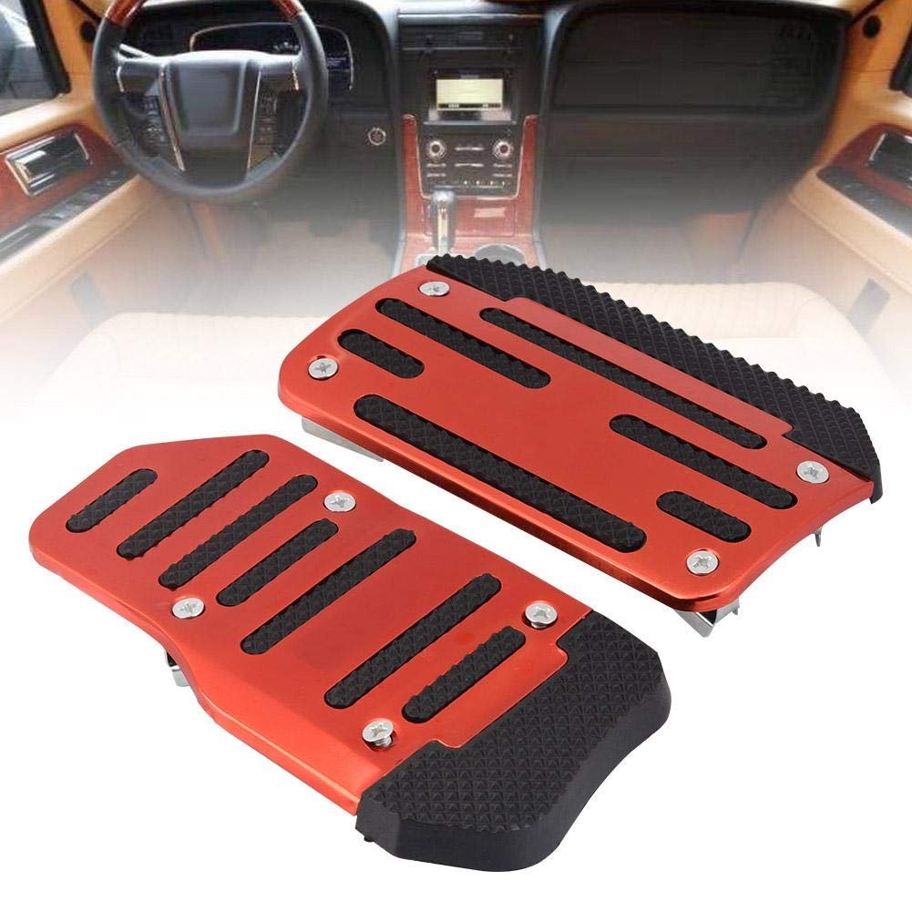 High-Performance Racing Pedal Covers - Non-Slip Alloy Brake & Accelerator Pedal Pads for Automatic Cars (Red) | Enhance Driving Safety & Comfort for Sports & Daily Commute