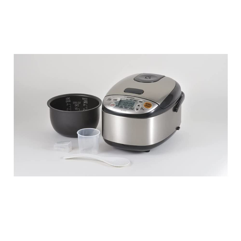 Zojirushi NS-LGC05XB 3-Cup Micom Rice Cooker & Warmer - Stainless Black | Perfect for Small Families & Meal Prep | Compact & Energy Efficient