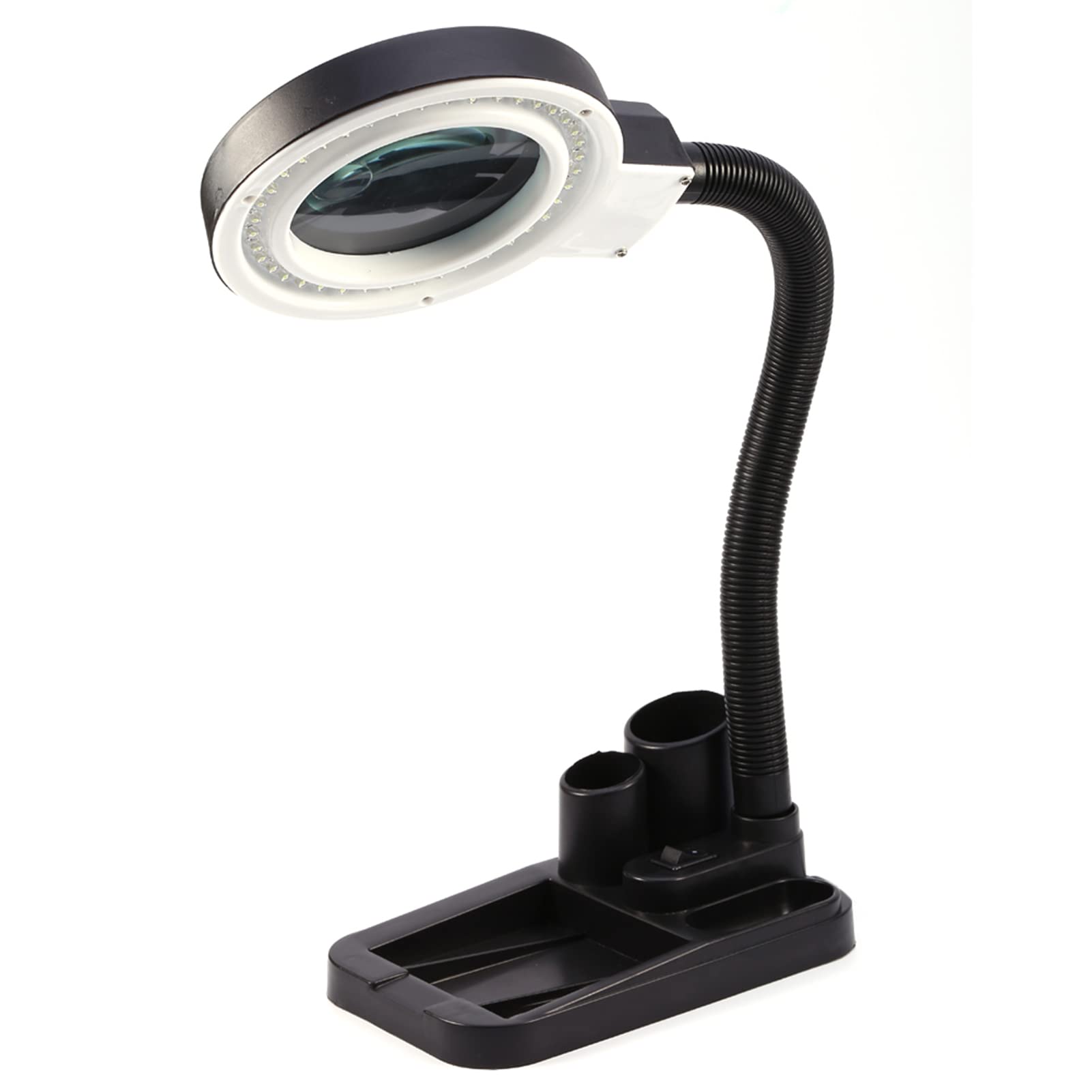 Haofy LED Desk Lamp with 5X & 10X Magnifier - Adjustable Magnifying Glass Light for Reading, Repairing, Crafts | Perfect for Home Office, Workshop & Hobby Use