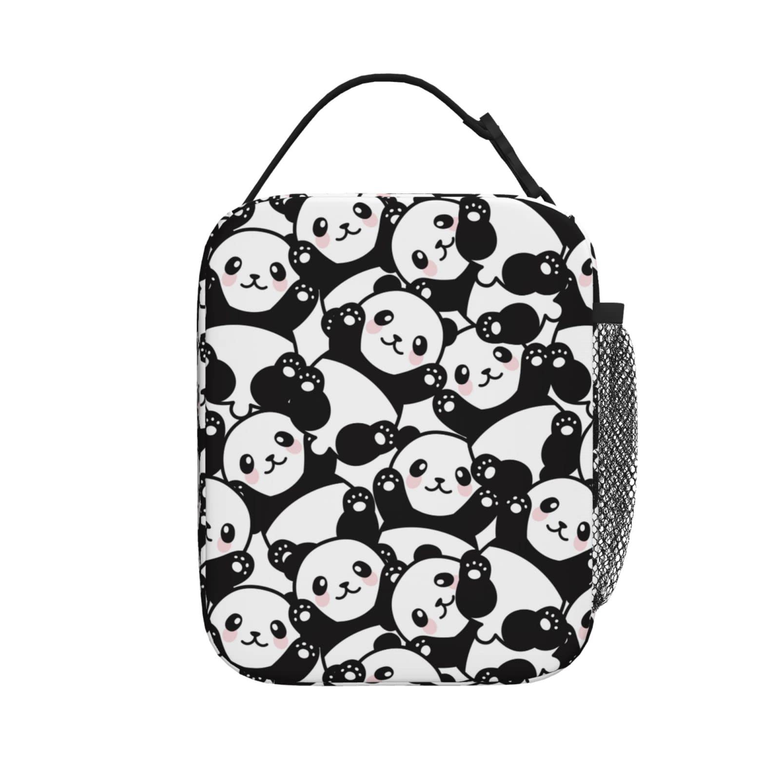 Eco-Friendly Reusable Panda Lunch Bag for Women & Men - Insulated Leakproof Lunch Tote for Office, School & Picnic - Cute Cartoon Panda Design Lunch Box for Adults, Teens & Kids - Perfect for Work, School, Travel & Outdoor Activities