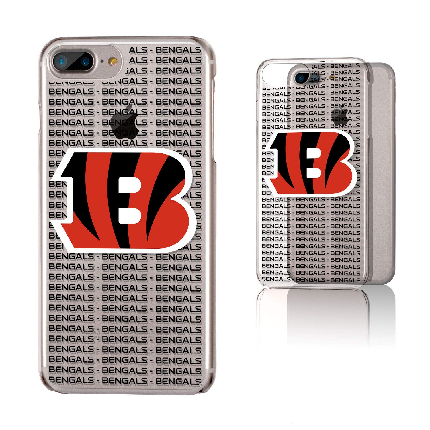 Cincinnati Bengals iPhone Clear Case with Text Backdrop Design - Perfect for NFL Fans, Game Days & Showcasing Team Spirit