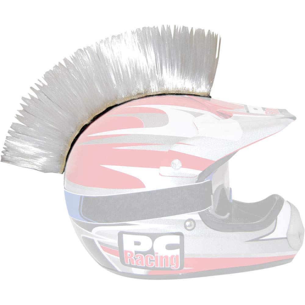 White Velcro Helmet Mohawks - Fun and Stylish Helmet Accessory for Bikers, Skaters & Cosplay Enthusiasts