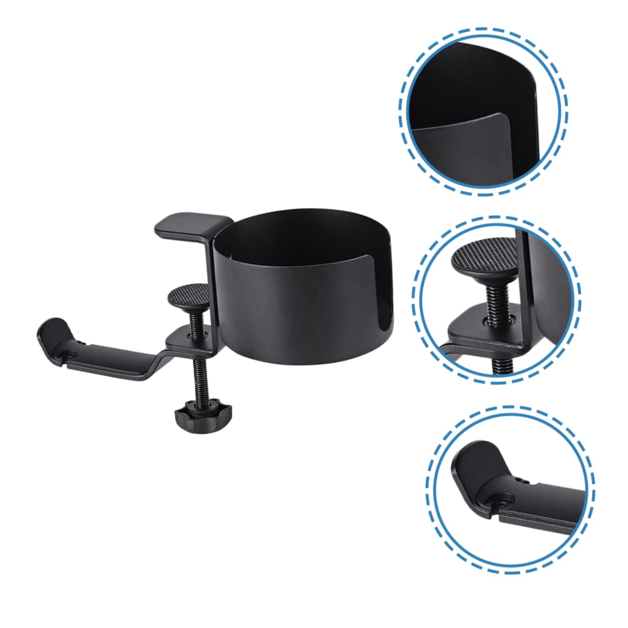 PRETYZOOM Headset Stand with Cup Holder - Adjustable Desk Headphone Holder for Office, Gaming & Home Use - Perfect for Organizing Headsets, Gaming Headphones & Accessories
