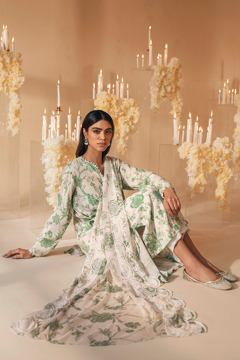 LOTUS 2PC Women's Ethnic Outfit Set (Kurta Shirt & Dupatta Scarf) - Traditional Indian Pakistani Wear for Festivals, Weddings & Special Occasions