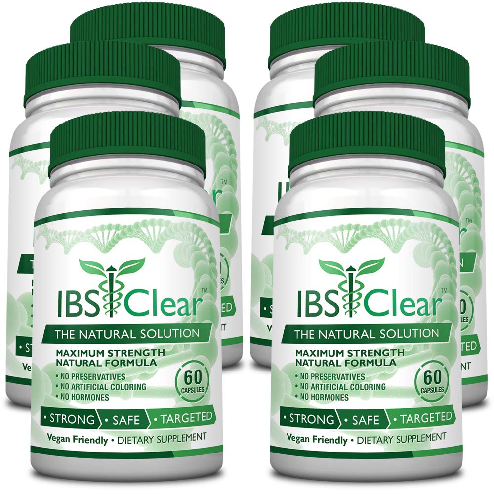 IBS Clear™ - 100% Natural IBS Relief Supplement with Vitamin D, Psyllium Husk & Fennel | 60 Vegan Capsules (6 Bottles) | Supports Digestive Comfort & Gut Health