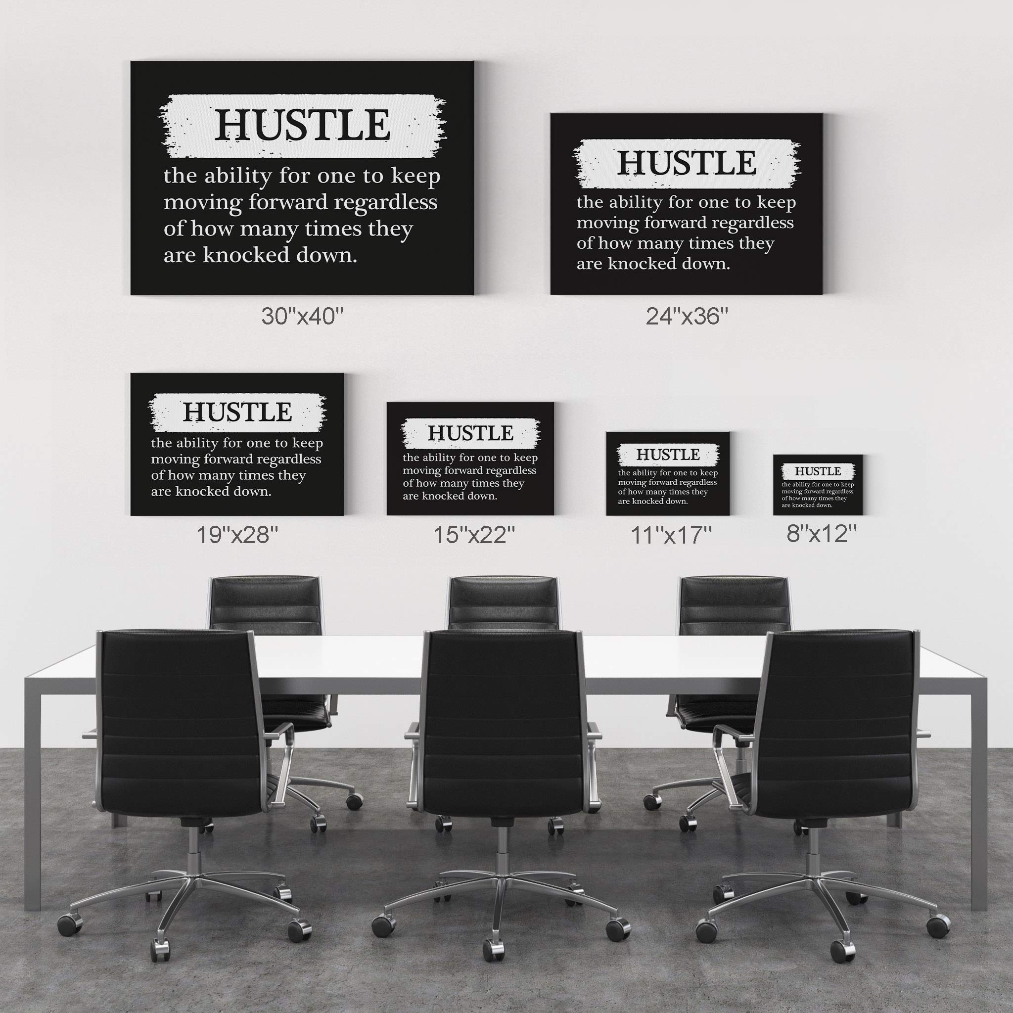 Smile Art Design Hustle Definition Black & White Dictionary Motivational Canvas Wall Art - Inspirational Office Decor, Entrepreneur Quote Print for Living Room & Workspace - Ready to Hang 30x40 Inches - Perfect Gift for Business Owners & Home Decor