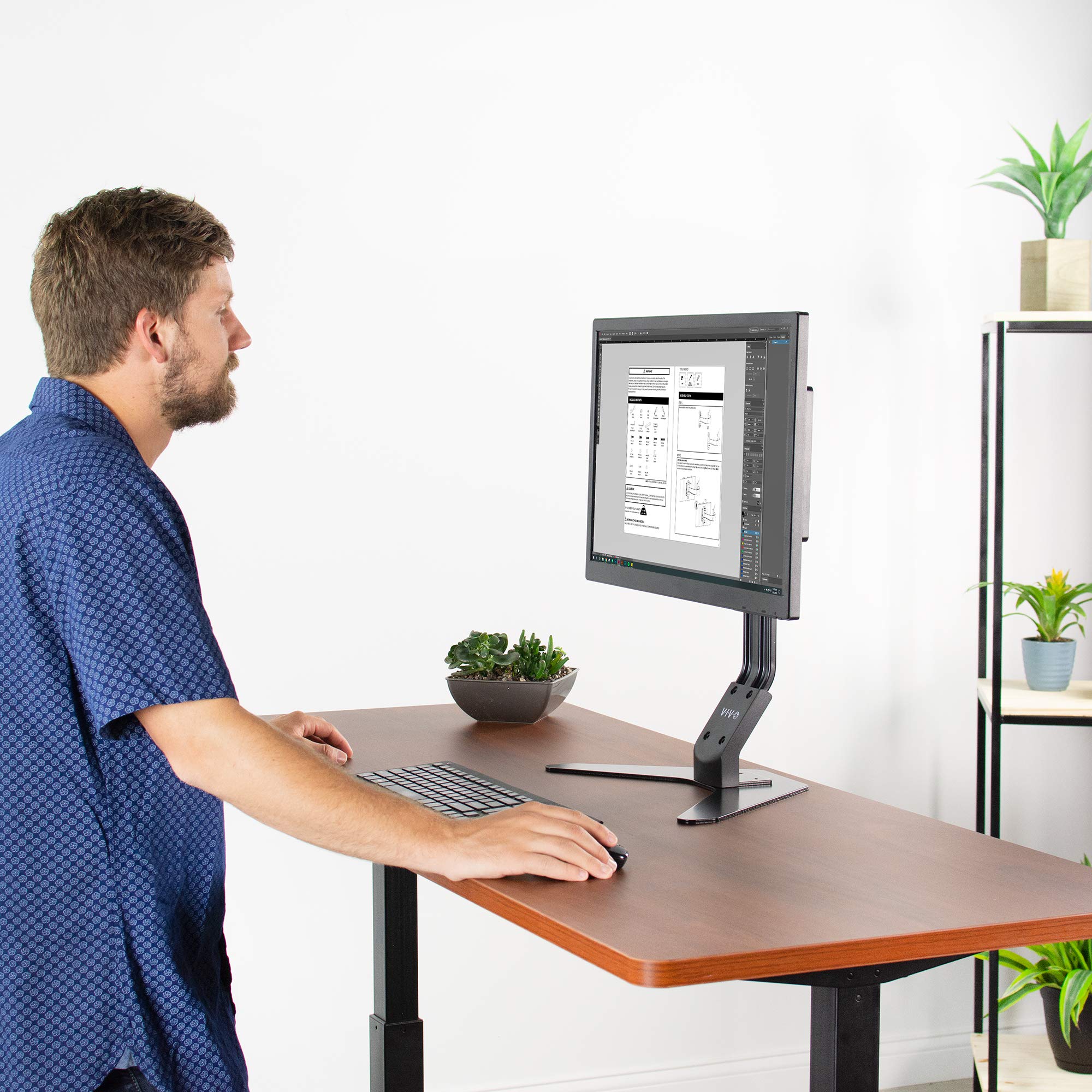VIVO Dark Walnut 60 x 24 Inch Universal Solid Wood Table Top for Adjustable Height Desk Frames - Perfect for Home Office, Standing Desk & Workspace Setup
