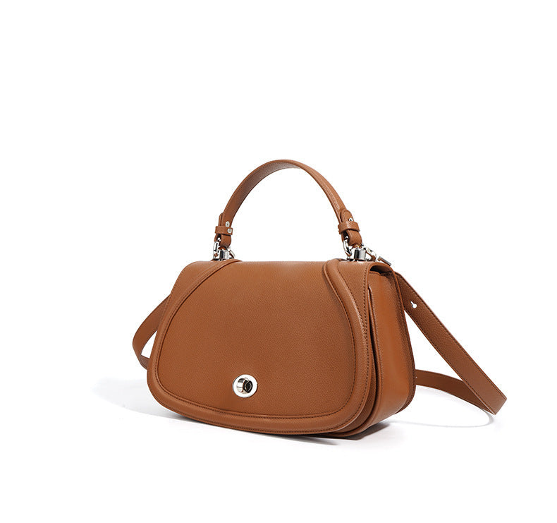 Stylish Curved Flap Saddle Bag for Women - Vintage Leather Crossbody Purse with Adjustable Strap | Perfect for Everyday Use, Travel & Casual Outings