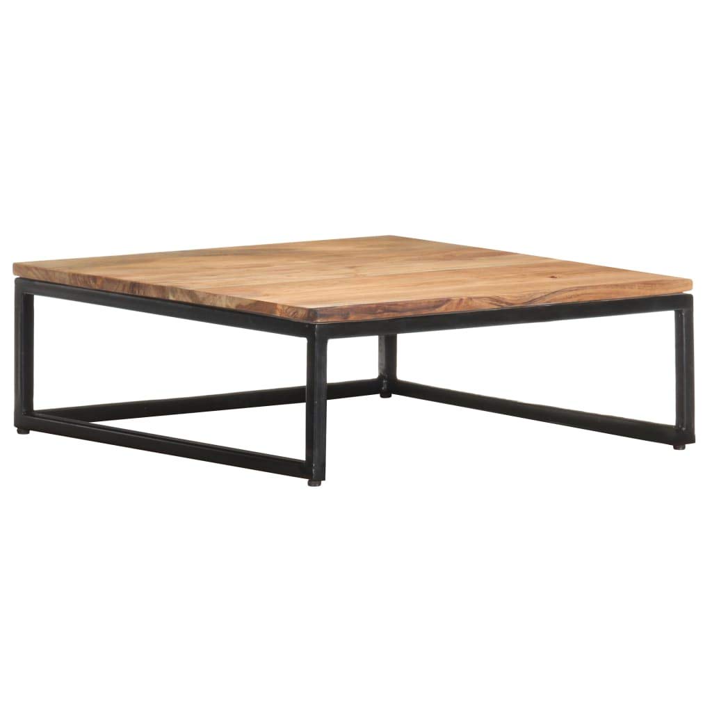 FAMIROSA 2-Piece Nesting Coffee Table Set - Acacia Wood & Iron Frame End Tables for Living Room, Sofa Side Table - Space Saving Modern Home Furniture Decor - Perfect for Small Spaces, Apartments & Cozy Living Areas