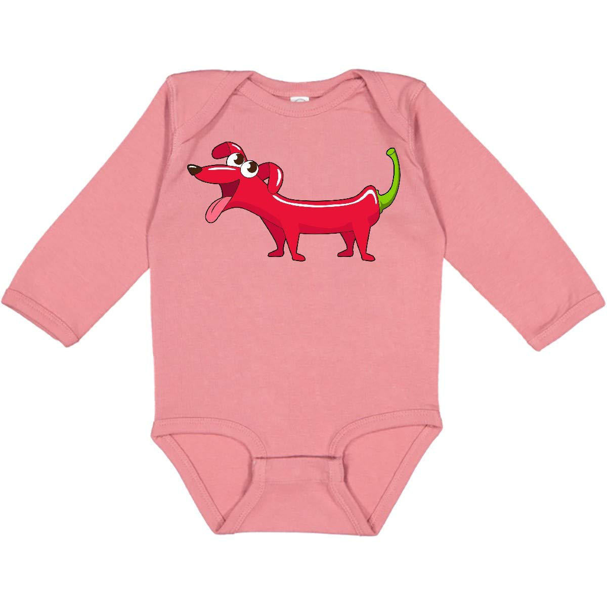 Inktastic Chili Dog Long Sleeve Creeper - Adorable Pepper Shaped Dog Outfit for Babies & Toddlers | Perfect for Family Photos, Halloween Costumes & Playdates