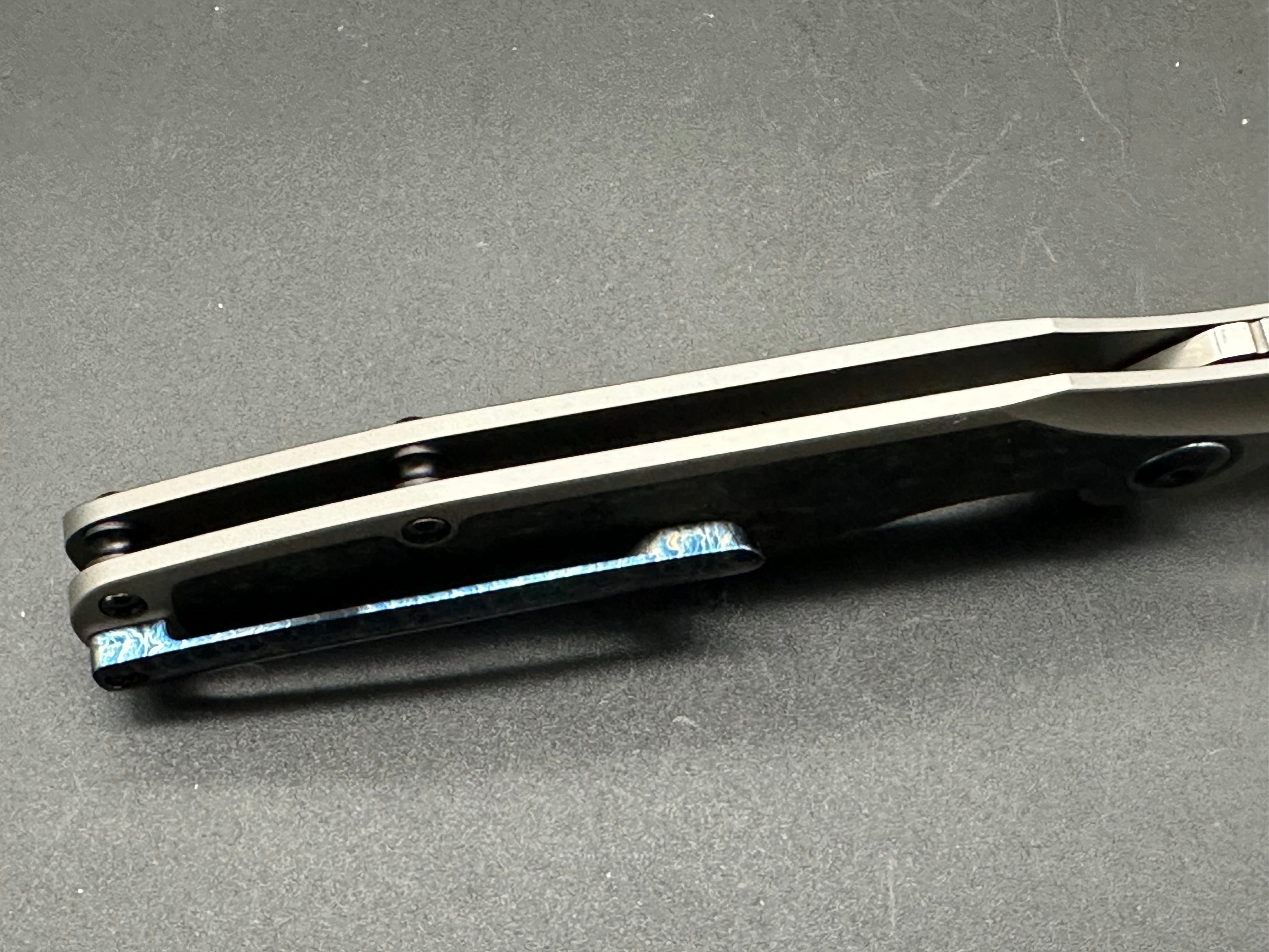 KANSEPT Tuckamore Titanium & Shred Carbon Fiber Folding Knife - EDC Pocket Knife for Outdoor Camping, Hiking, and Everyday Carry