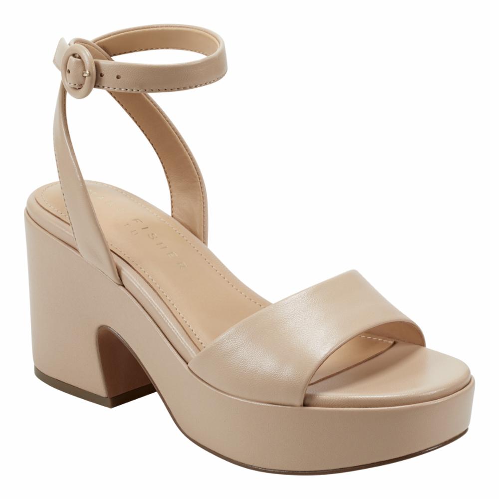 Marc Fisher Ltd Women's Razza Nude M Pump Heels - Comfortable Nude Pumps for Women, Office Work, Wedding & Evening Events